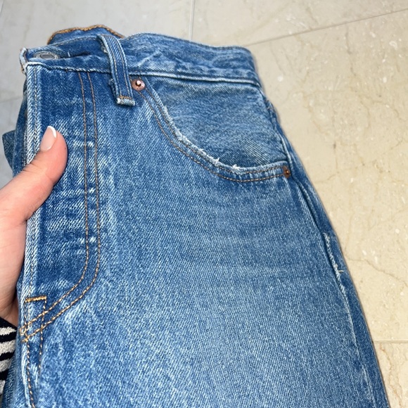 Levi’s 501 cropped jeans W24 L26 medium wash 100% cotton - Picture 12 of 12